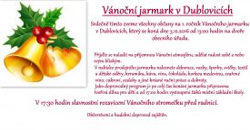 Vystoupení Škola písničkou na Vánočním jarmarku v Dublovicích 